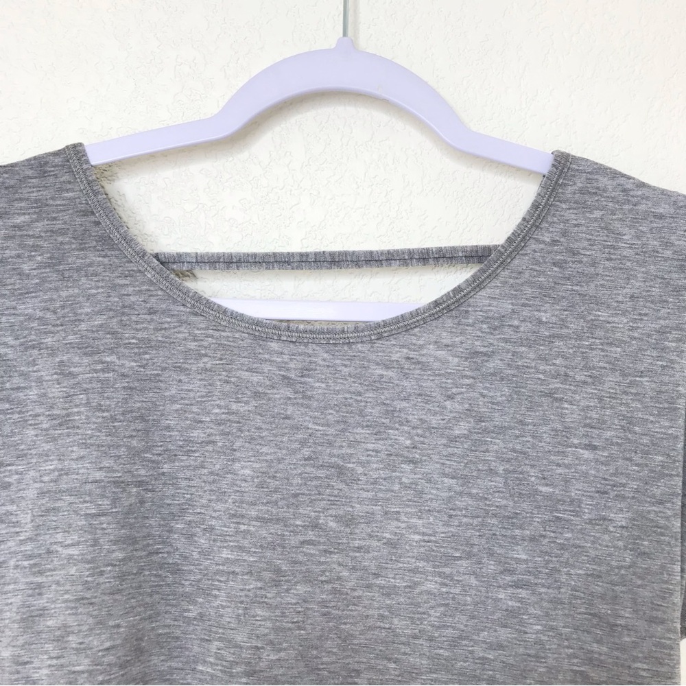 LULULEMON Twist Back Tee Heathered Core Medium Gray - Picture 4 of 10